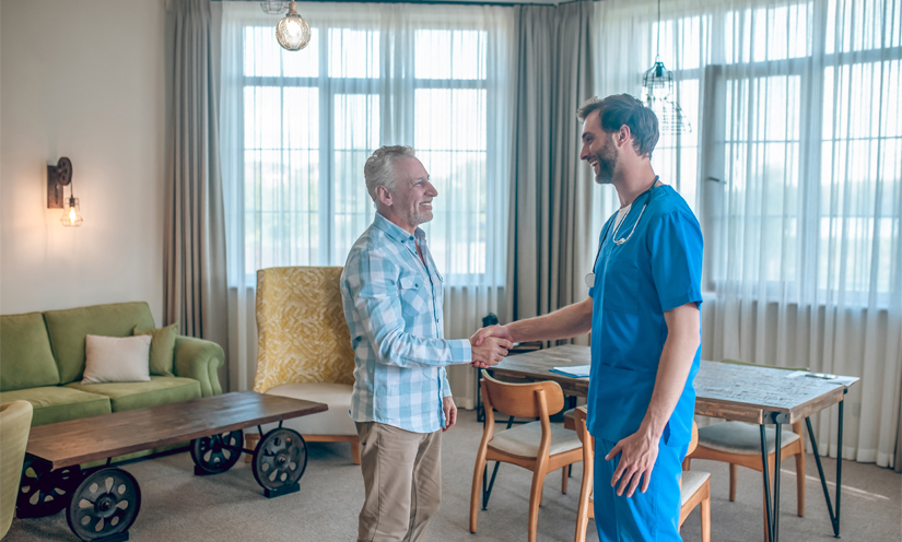 Caregiver and senior